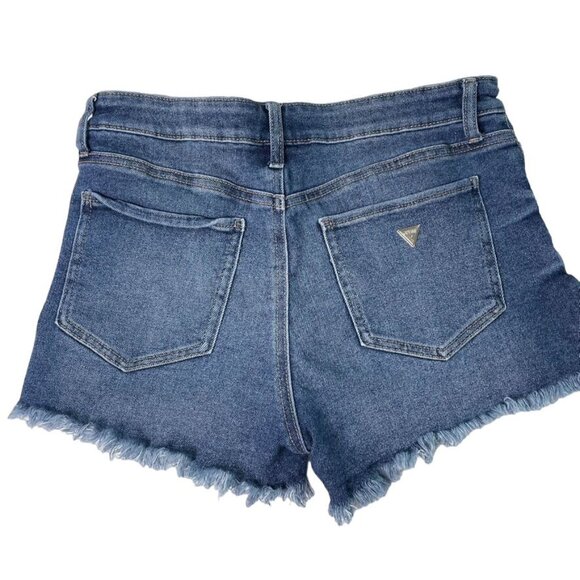 Guess Los Angeles Blue Jean Denim u Short Shorts Daisy Dukes Hot Pants Size 29 C - Picture 6 of 9